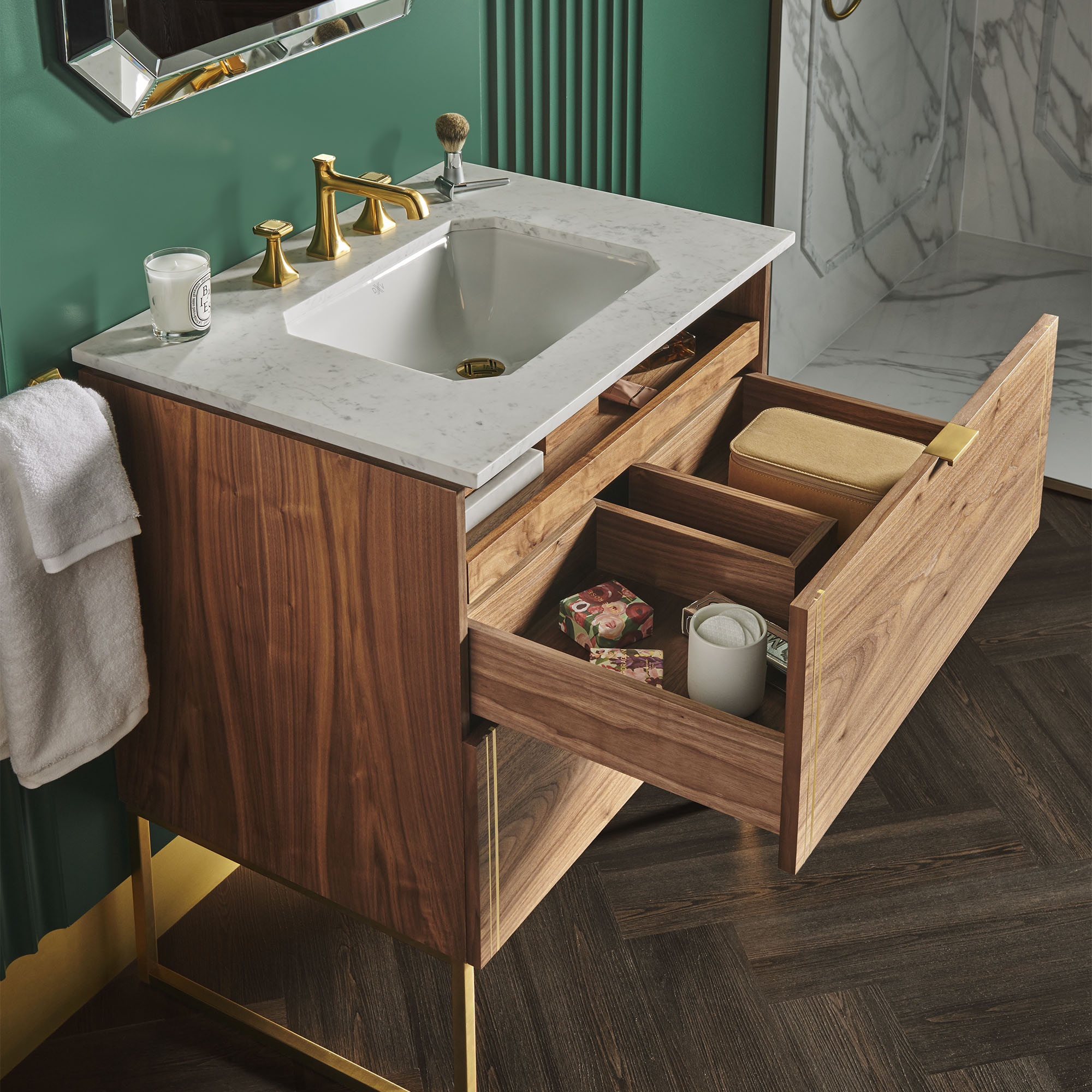 30 in. Single Vanity Only with Hidden Interior Drawer